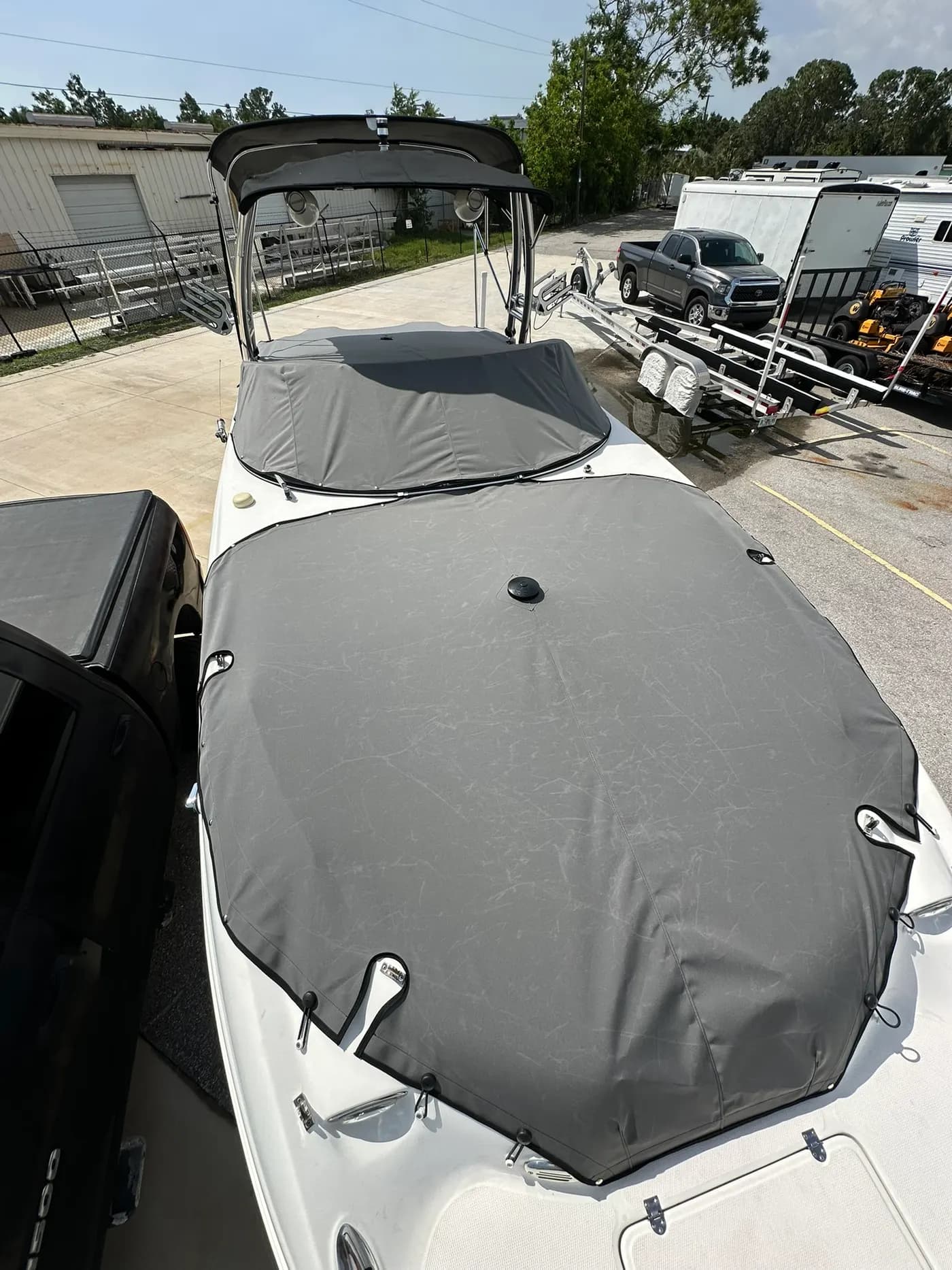 Custom custom boat cover and canvas by GVO Classic Upholstery in North Port, FL