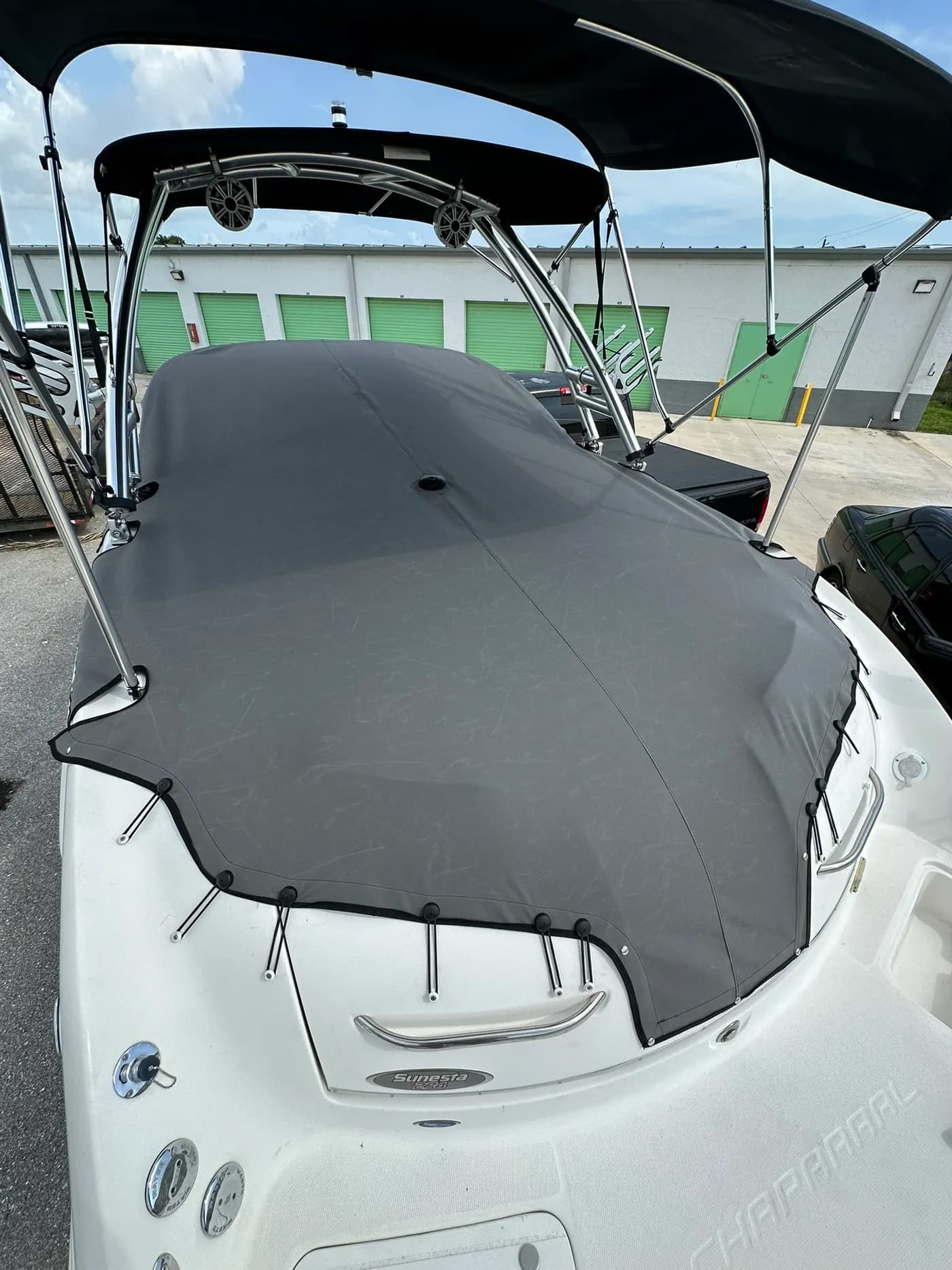 Custom custom boat cover and canvas by GVO Classic Upholstery in North Port, FL