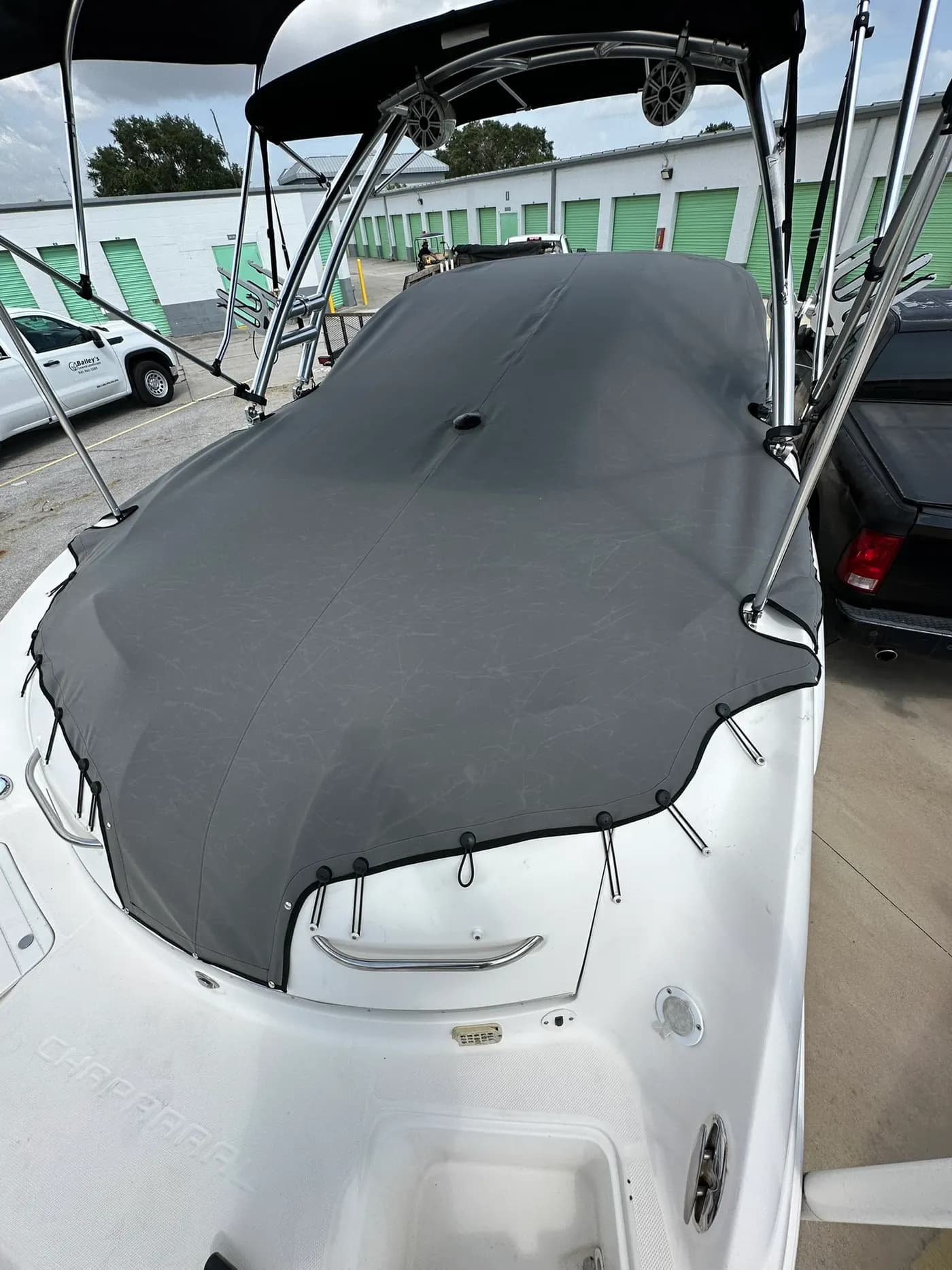 Custom custom boat cover and canvas by GVO Classic Upholstery in North Port, FL