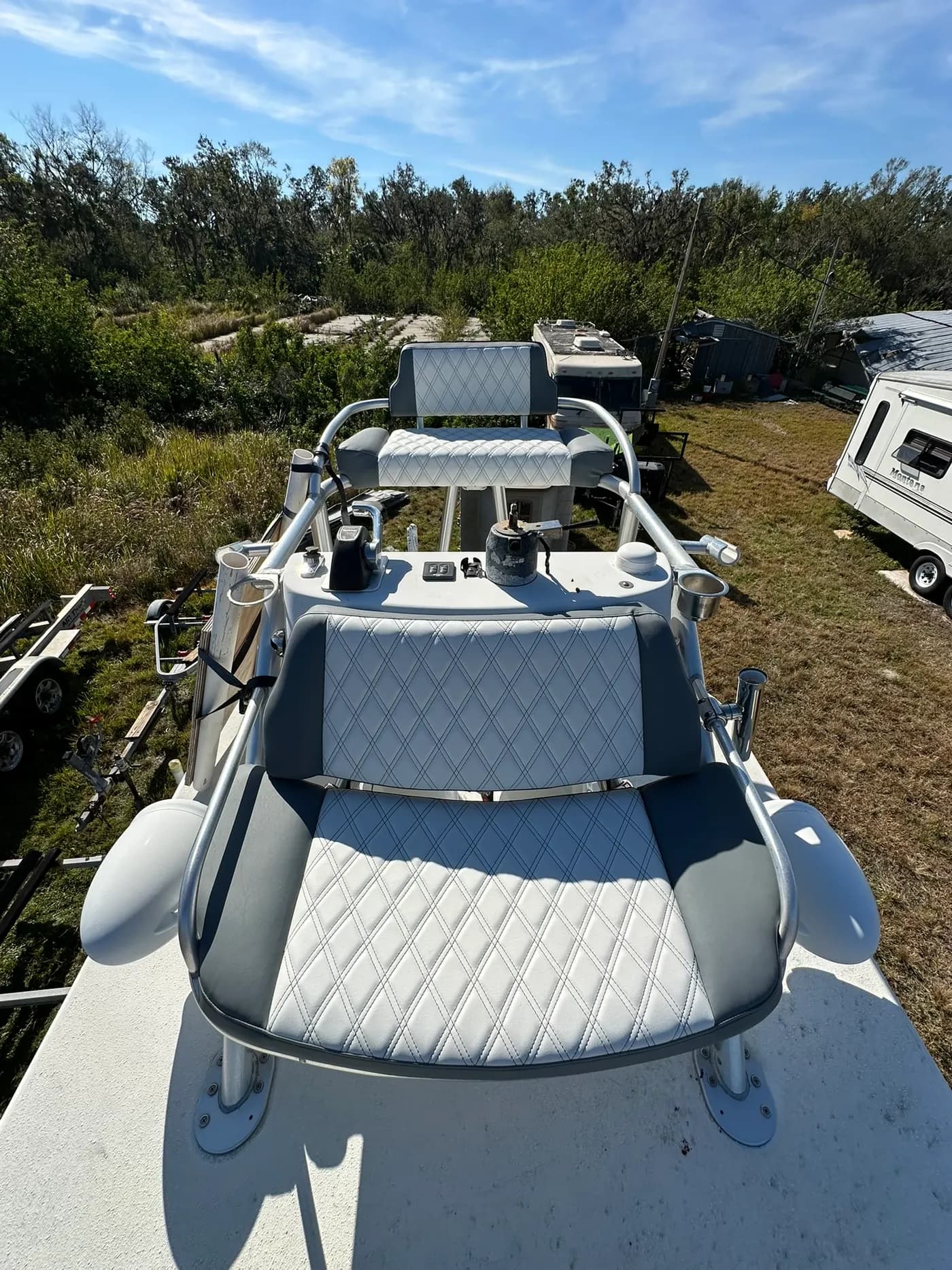Custom marine upholstery by GVO Classic Upholstery in North Port, FL