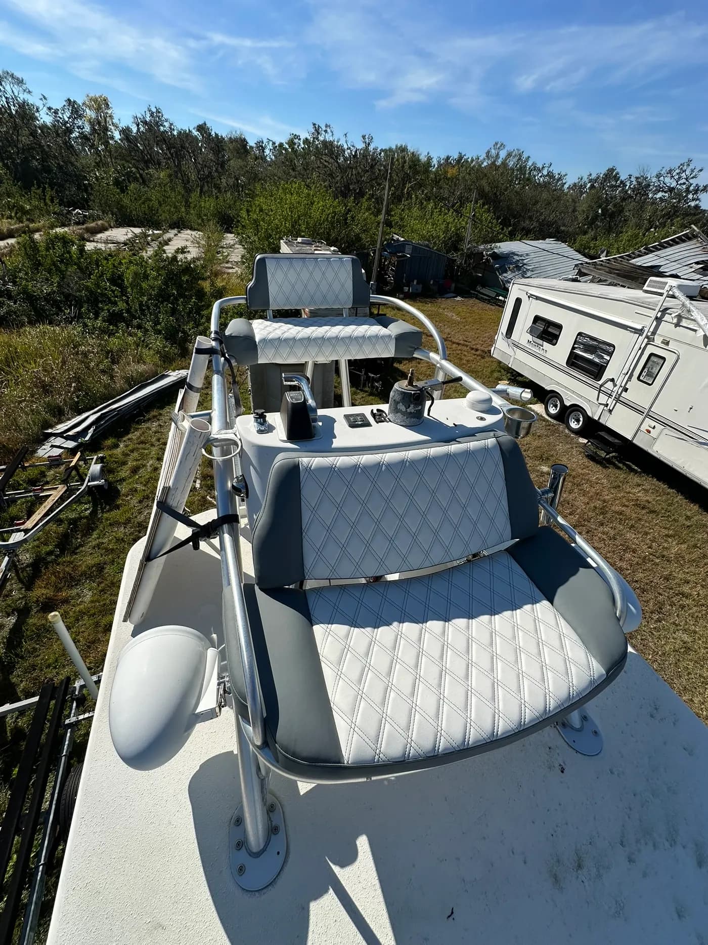 Custom marine upholstery by GVO Classic Upholstery in North Port, FL