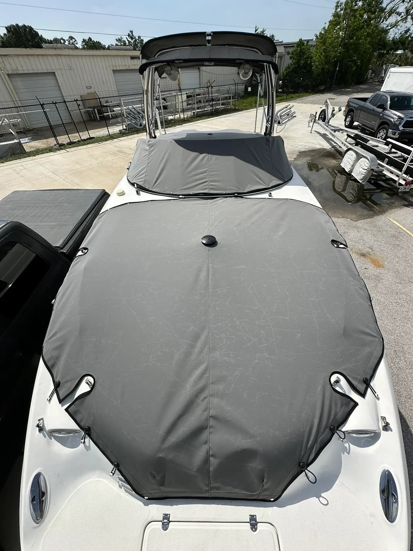 Custom custom boat cover and canvas by GVO Classic Upholstery in North Port, FL