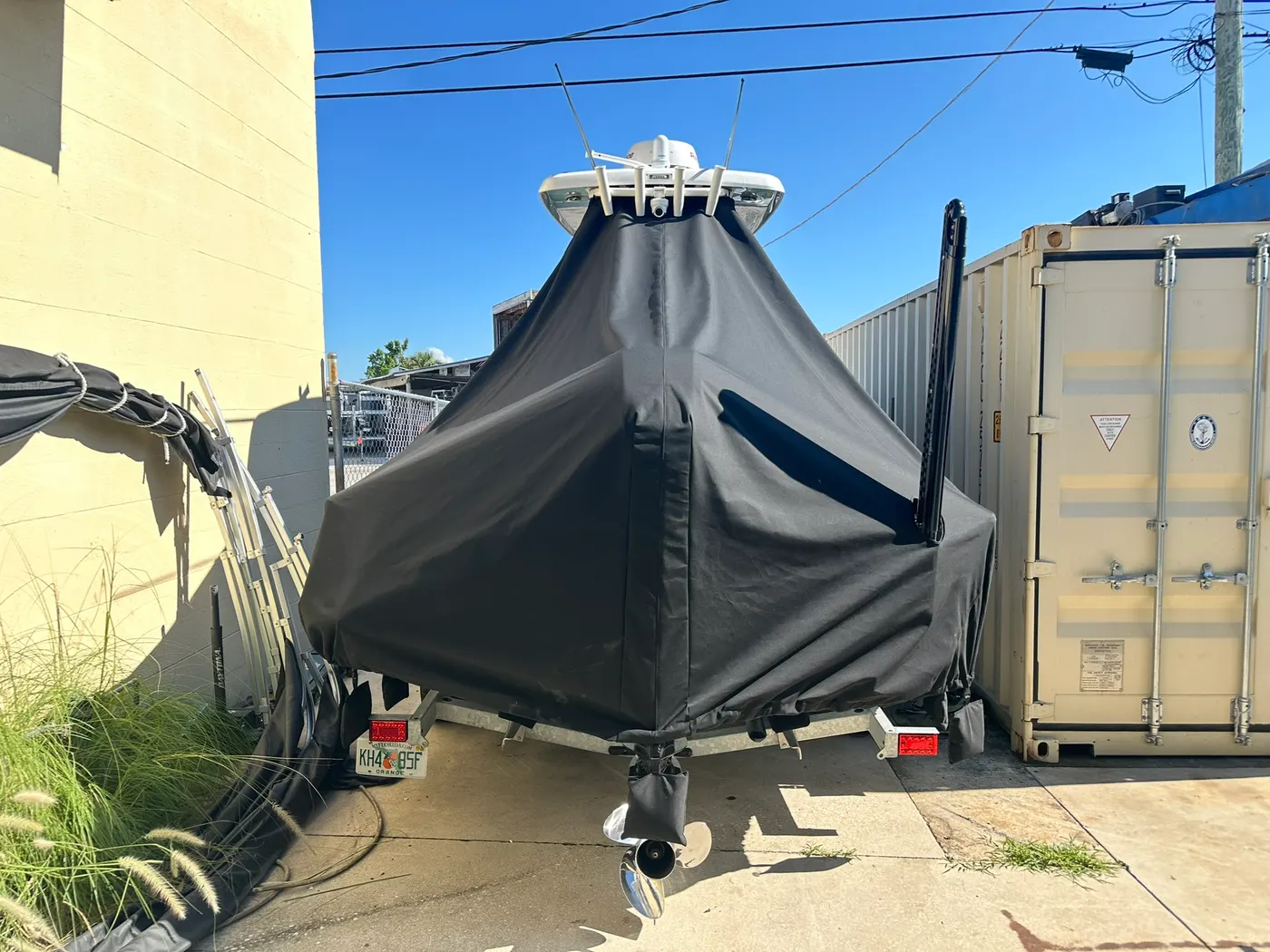 Custom custom boat cover and canvas by GVO Classic Upholstery in North Port, FL