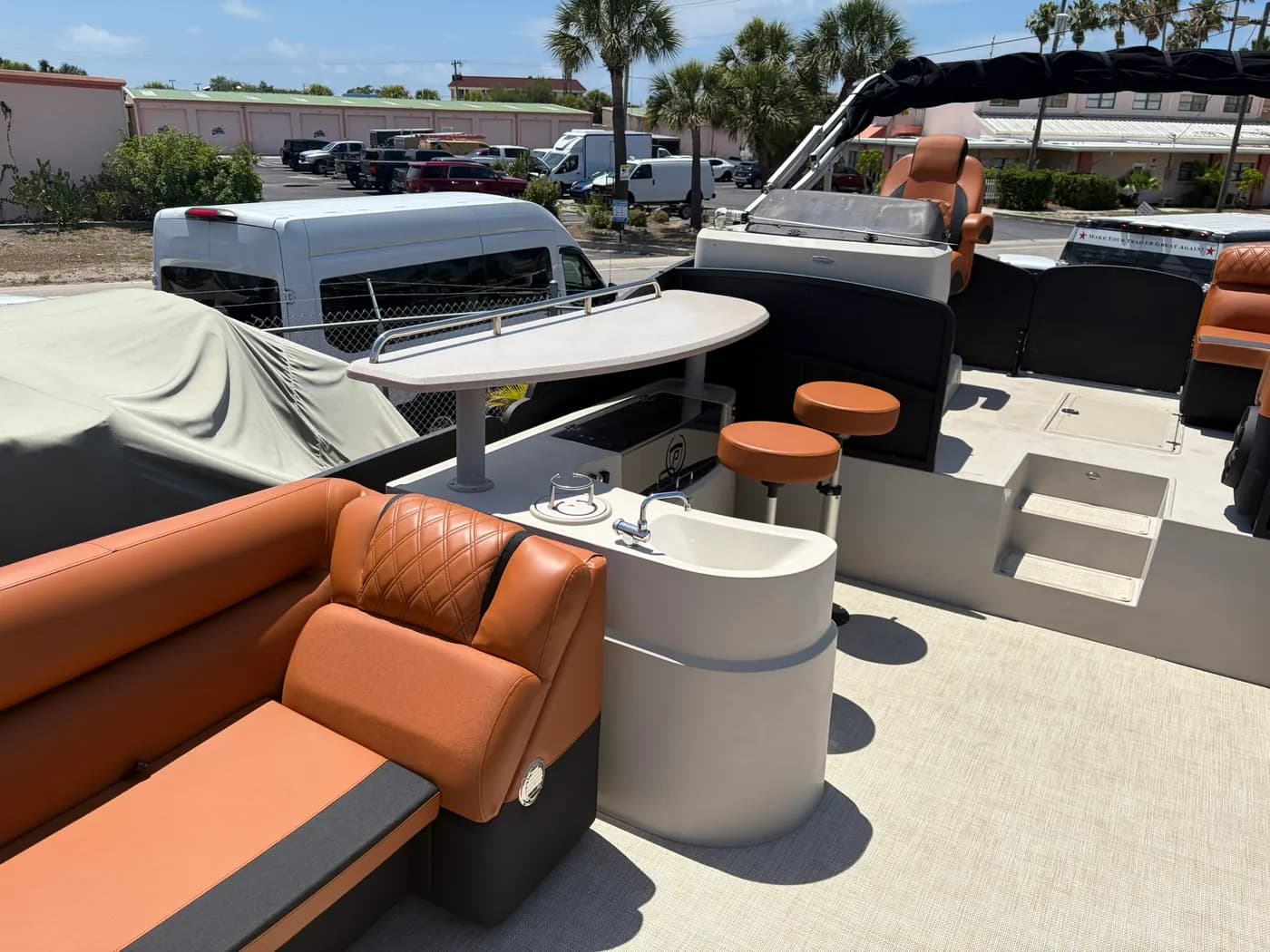 Custom marine upholstery by GVO Classic Upholstery in North Port, FL